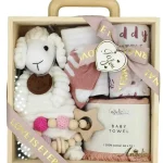 Angeliz Baby - Baby Gift Lovely Sheep Wooden Box Hamper Set 8 pcs : Girl
