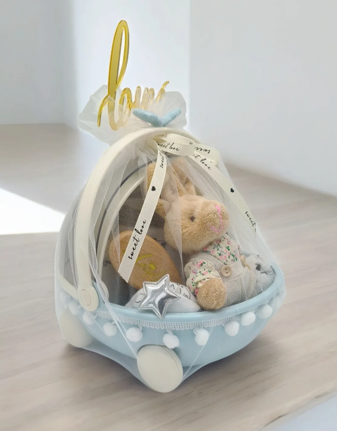 75042542.jpeg Angeliz Baby - Mini Cart Grooming Baby Hamper Set 9 Pcs : Blue - Image 1