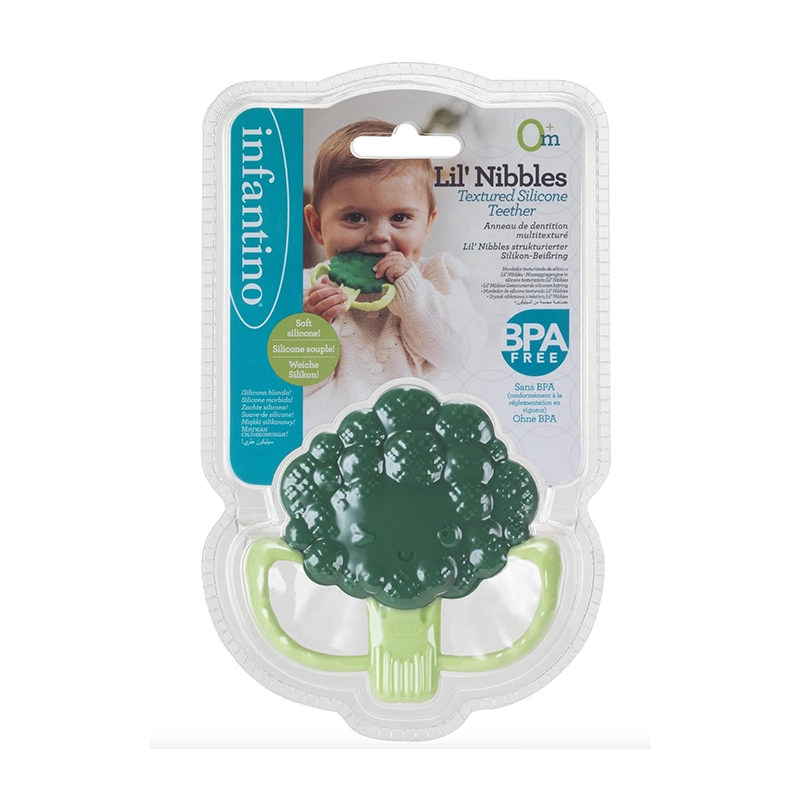 F316730-1 Infantino - Lil Nibbles Textured Silicone Teether : Broccoli (F316730) - Image 1