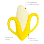 Infantino - Lil Nibbles Textured Silicone Teether : Banana (F316745) - Image 3